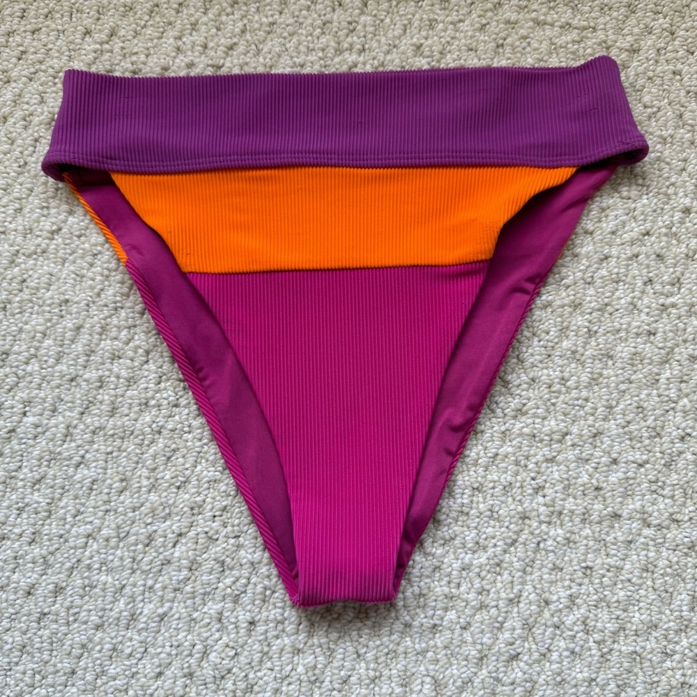 Beach Riot Alexis Swim Bottoms Size Medium Color Sunset Colorblock